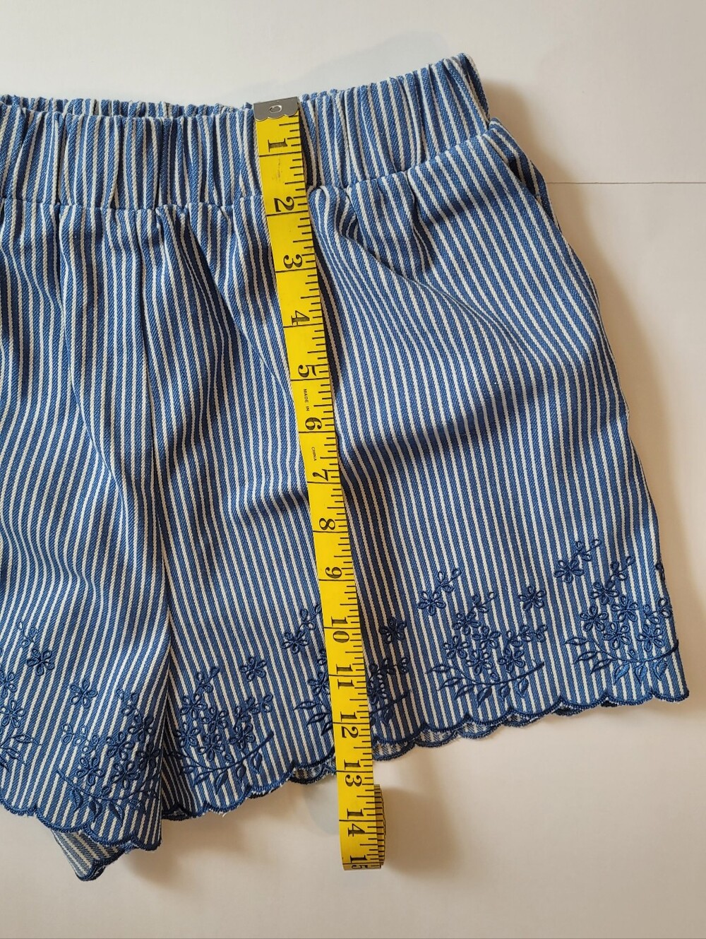 Klesis Embroidered Striped Peplum Vest & Shorts Co-Ord Set-Small - Picture 15 of 16